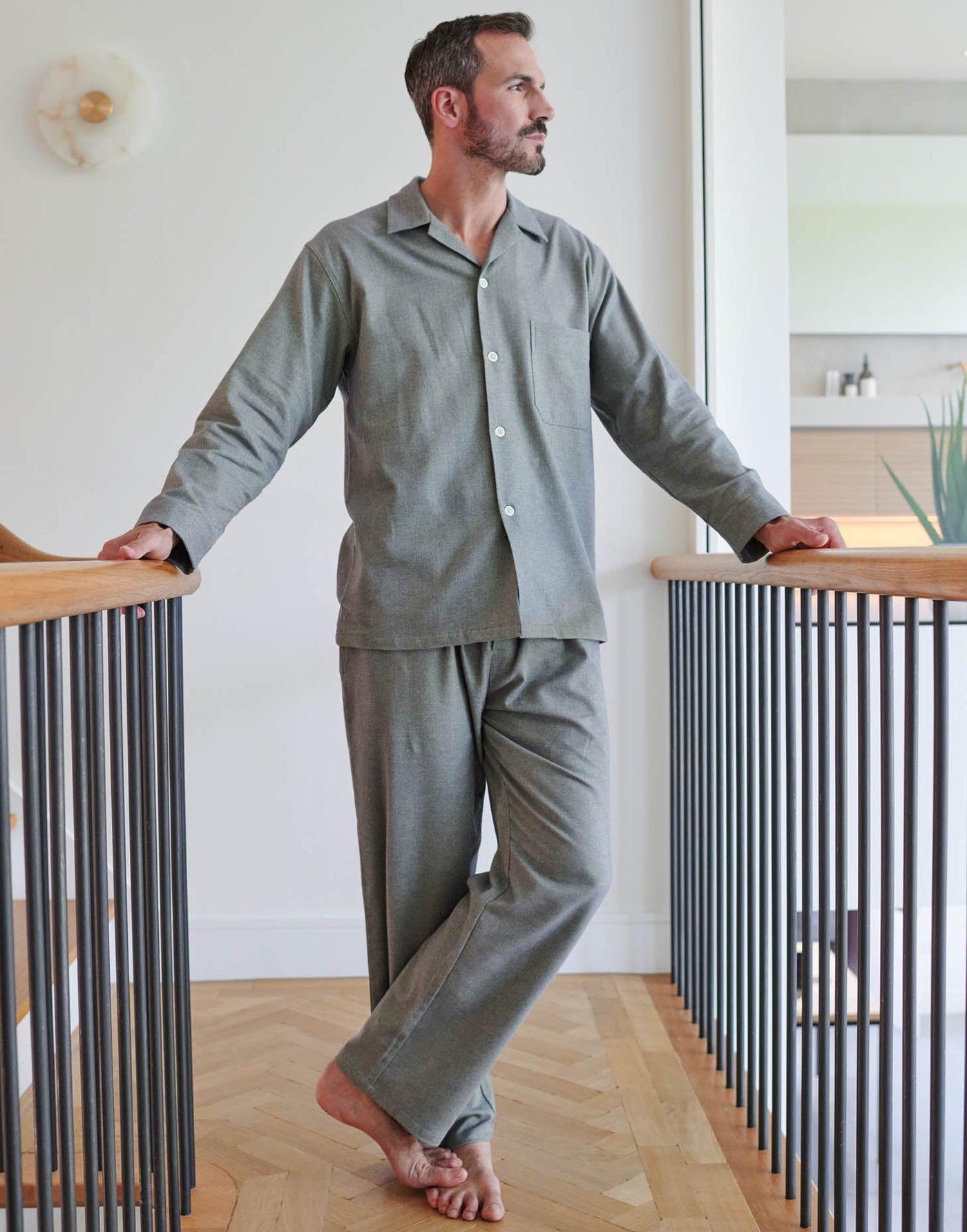 Men's Brushed Cotton Pyjama Set – Orkney Herringbone