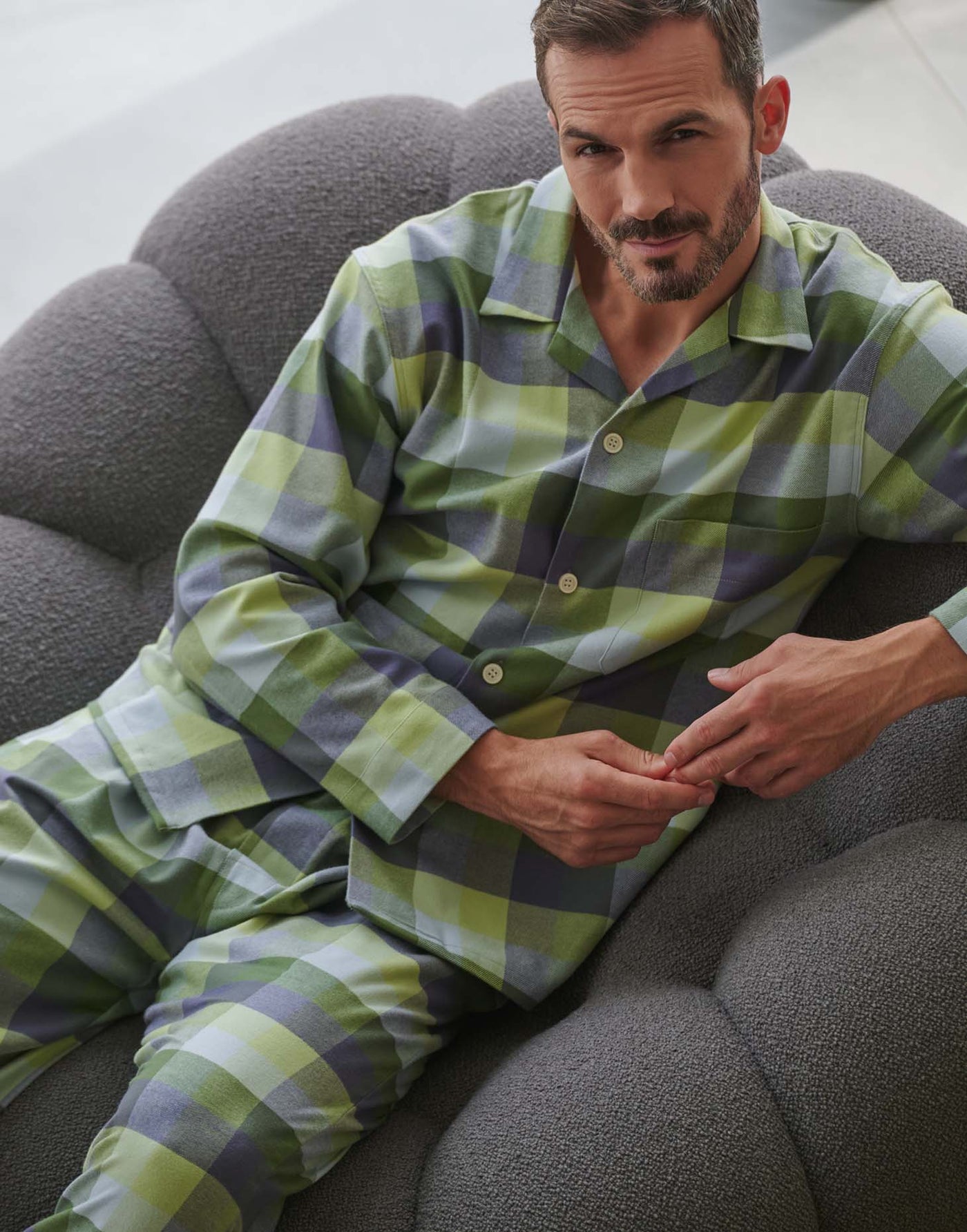 Men's Brushed Cotton Pyjama Set – Shetland Check