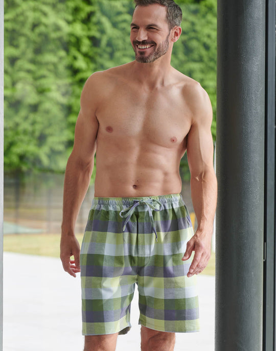 Men's Brushed Cotton Sleep Shorts – Shetland Check