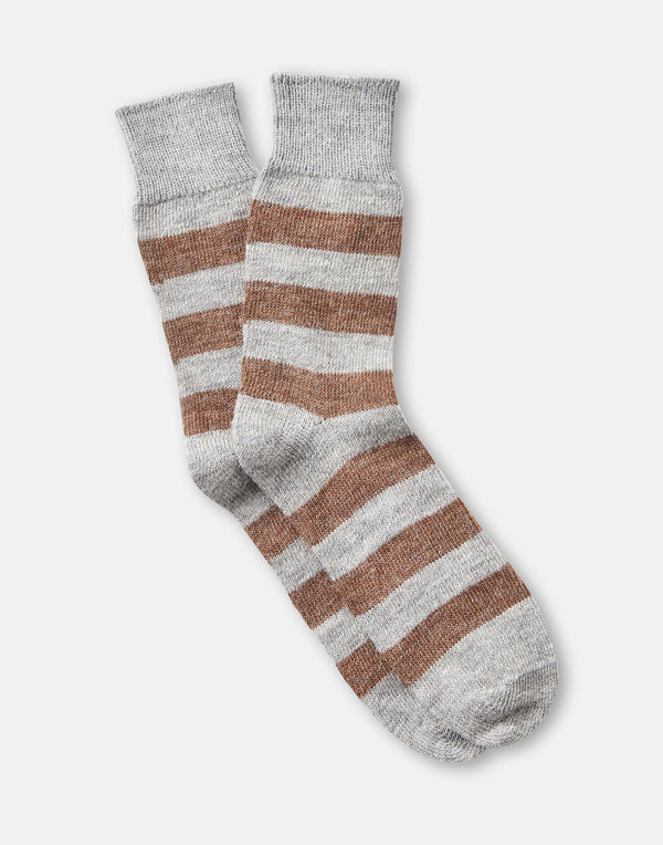 Women's Alpaca Stripe Socks – Cinnamon & Ash