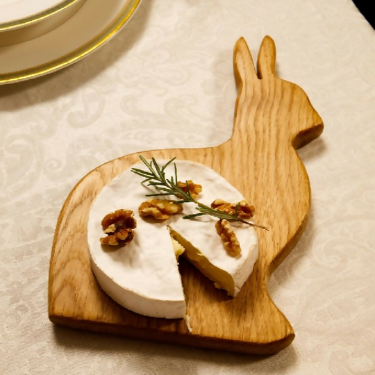 Hand Carved Wooden Rabbit Charcuterie Board