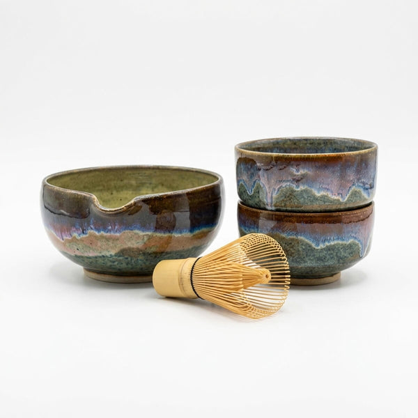 Matcha cup ocean bowl stacked