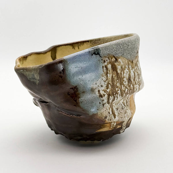 Matte art slumped matcha cup front