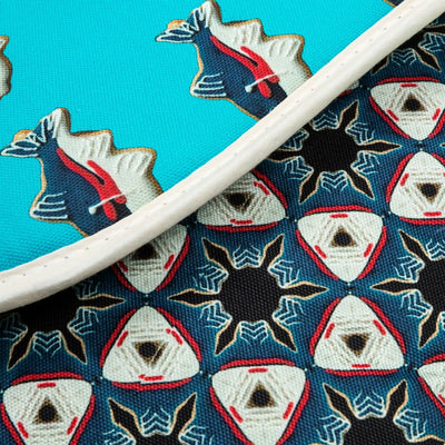 'Skipping Over the Ocean' Organic Cotton Oven Gloves with Blue Fish Cookie Design