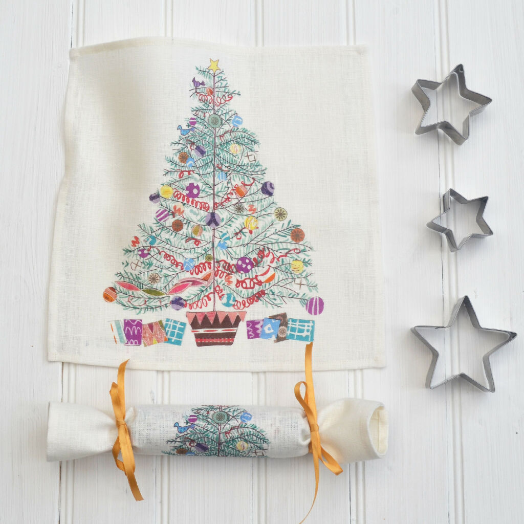 Lottie Lane - Oh Christmas tree linen Cracker napkins