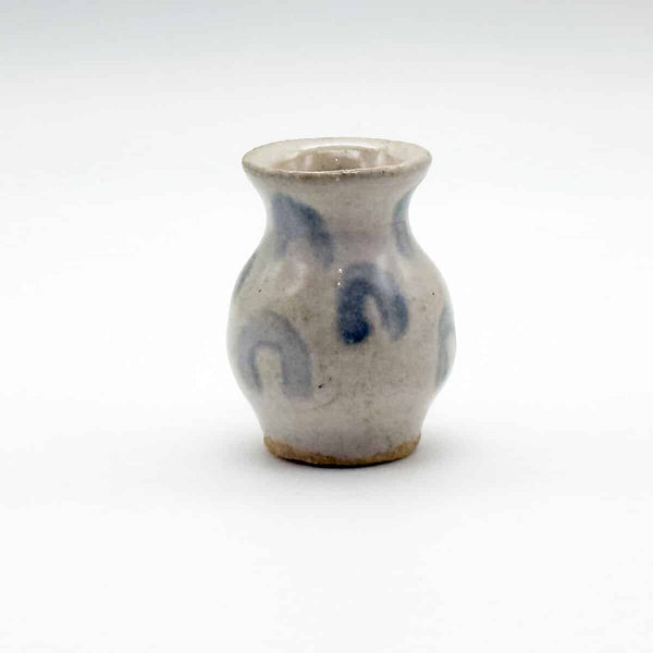 Mini vase white and black hoops