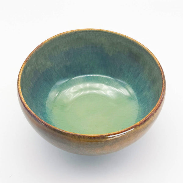 Moon bowl small green lustre top