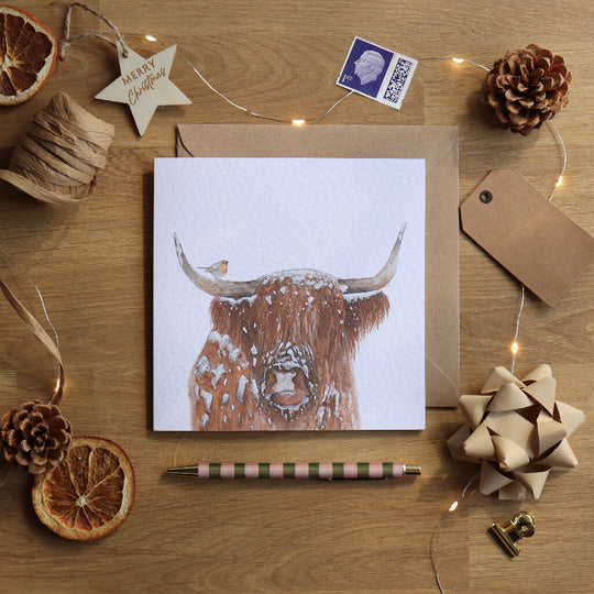 Highland Cow Christmas Card
