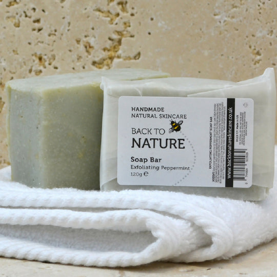 Exfoliating peppermint natural handmade soap