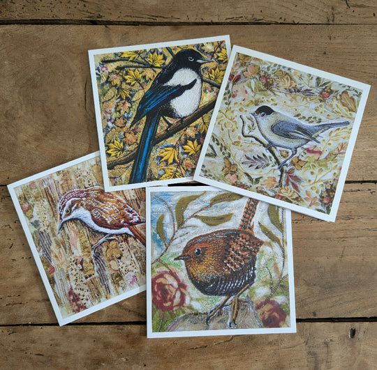 Woodland Birds Card Set of 4