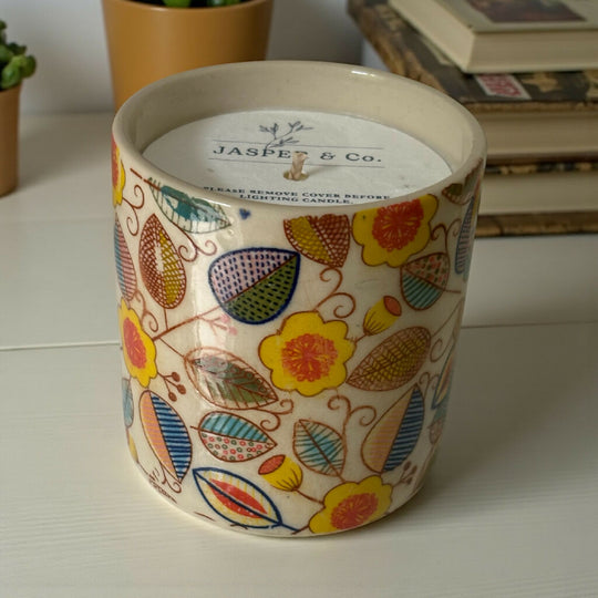 Autumn Leaf Stoneware Essential Oil Candle