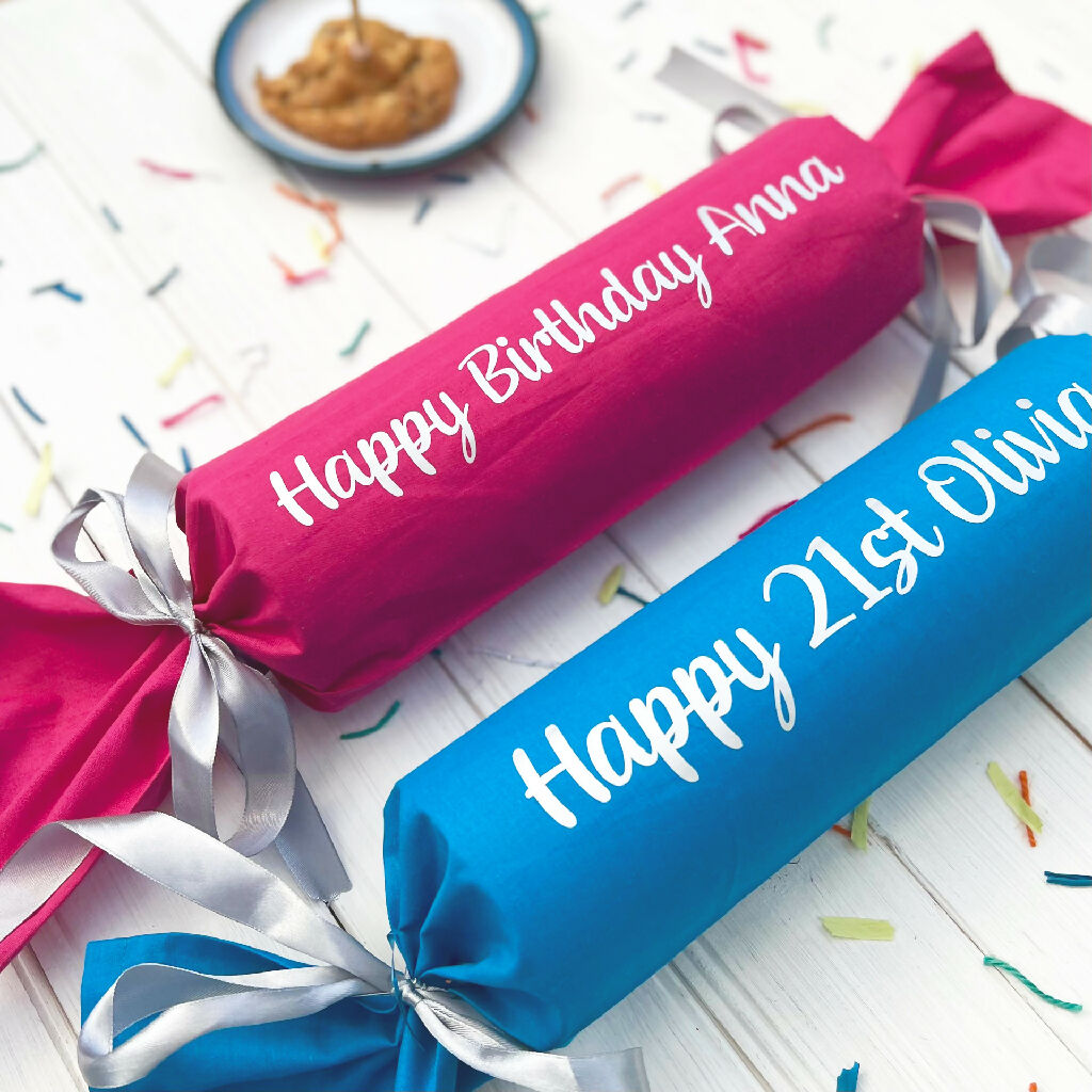 Personalised Giant Handmade Birthday Fabric Cracker