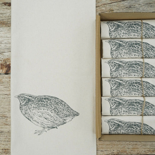 Organic Cotton Quail Napkin – Boxed Set of 6