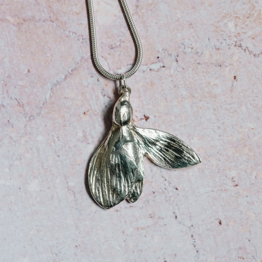 Silver Snowdrop Flower Necklace