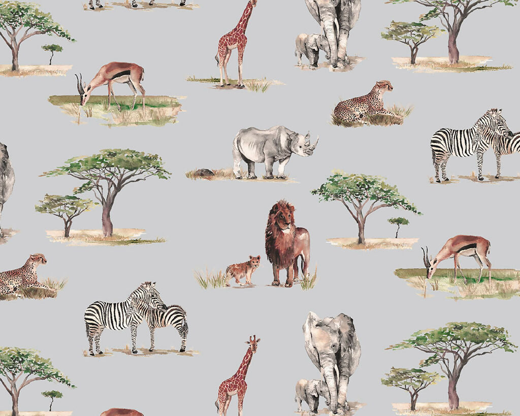 Safari Animals Curtain Fabric