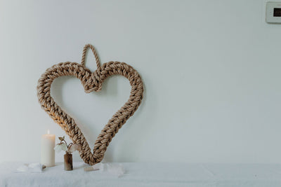 25cm Jute Heart Wreath