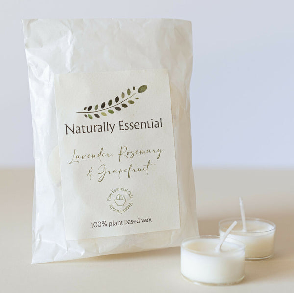 Natural Soy Wax Tealights with Pure Essential Oils – Pack of 6