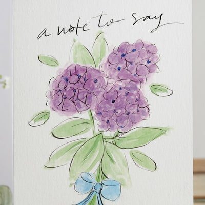 'A Note To Say' Purple Hydrangea Card
