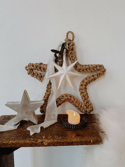 35cm Jute Christmas Star Wreath