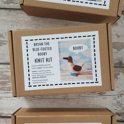 blue footed booby knitting kit