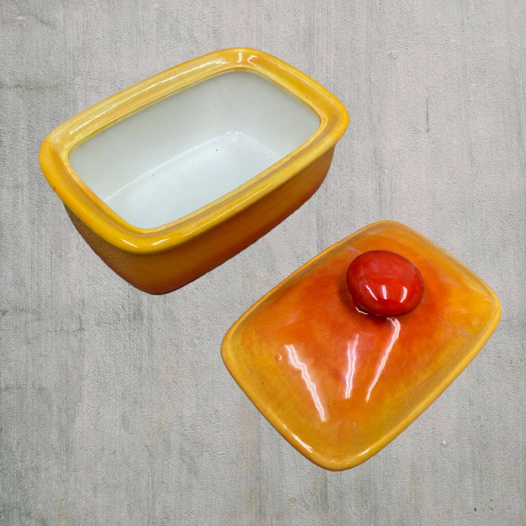 Butter Dish with Sunrise Glaze