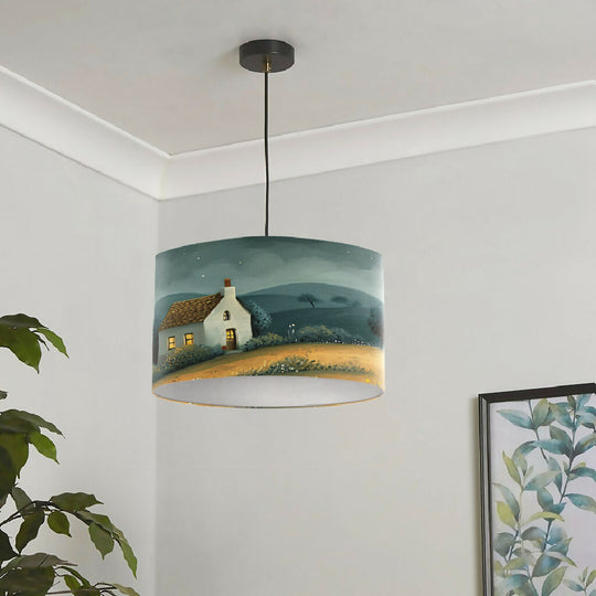 Night Sky Illustration Lampshade
