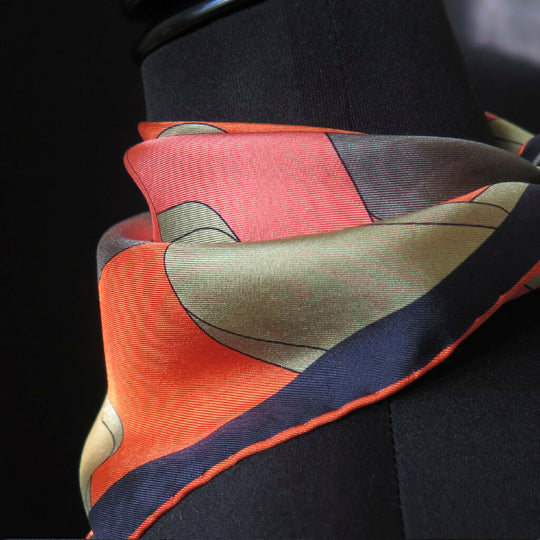 Mars Dusk | Aquarius Collection. Hand Rolled Silk Square