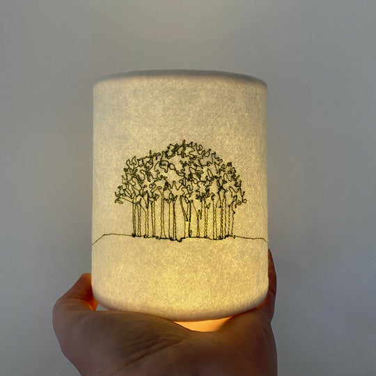 Embroidered Nearly There Trees Lantern