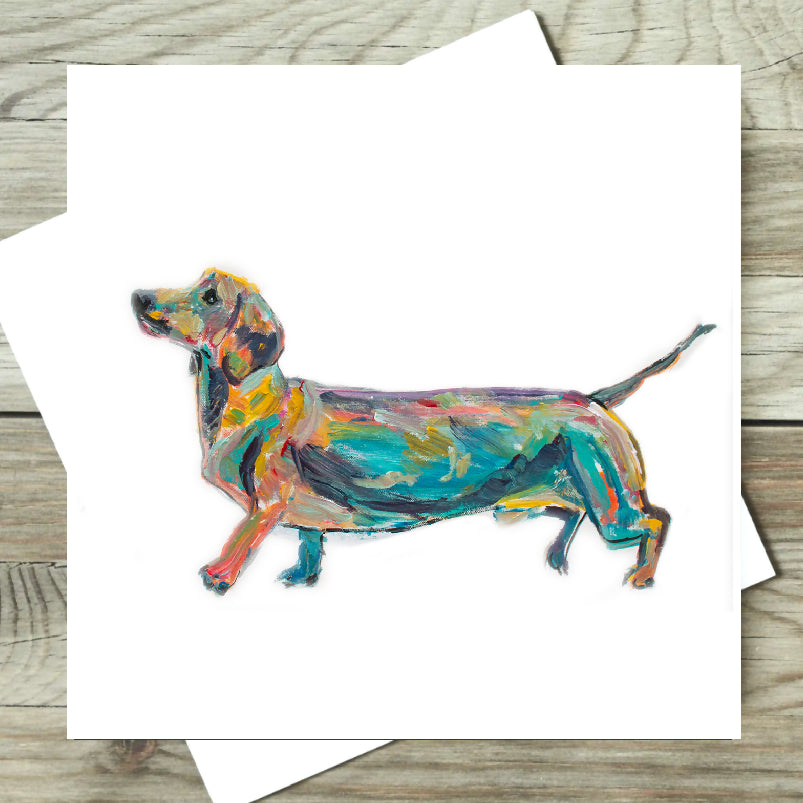 Smooth Sausage Dog Card | Blank or Birthday