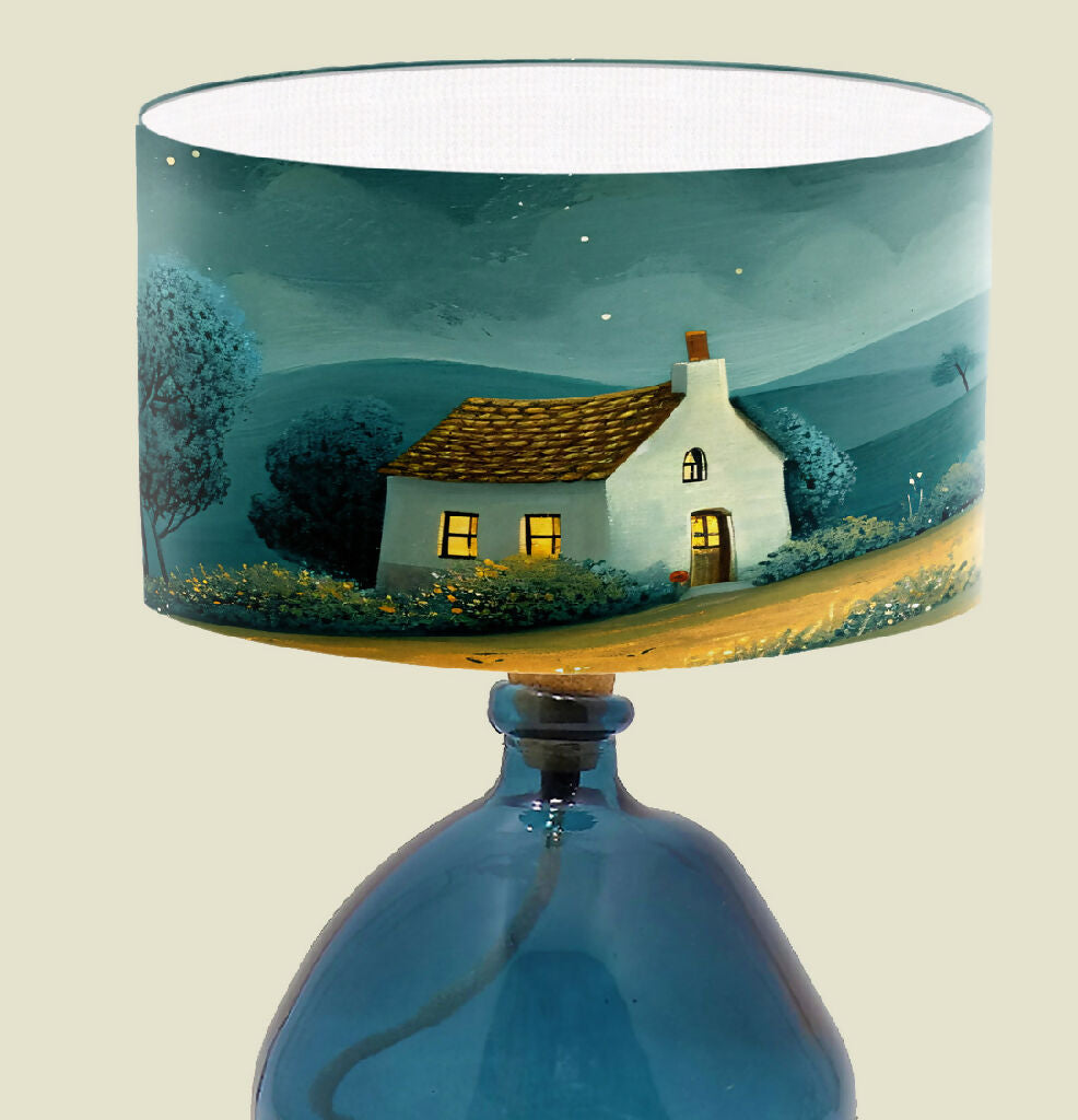 trendy lampshade with beautiful illustration lighting interior design