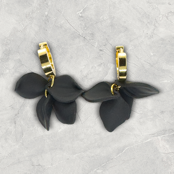 Heather | Black | Huggie Earrings