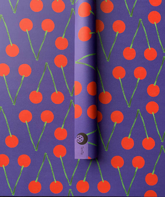 Cherry Patterned Wrapping Paper – Christmas Special (3 sheets)