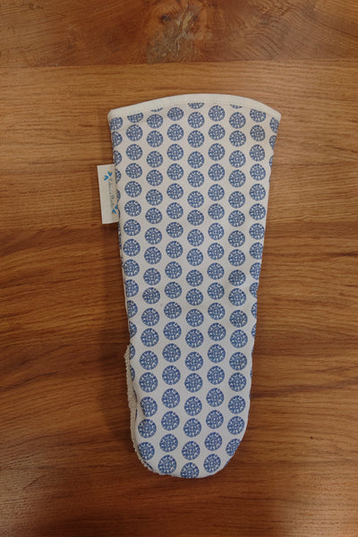 Organic Gauntlet Oven Glove - Machair Clock Blue