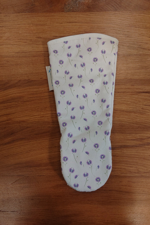 Organic Gauntlet Oven Glove - Wild Meadow Lilac Drift