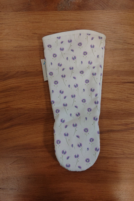 Organic Gauntlet Oven Glove - Wild Meadow Lilac Drift