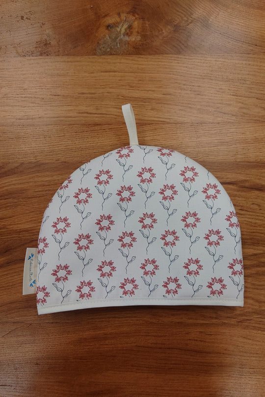 Organic Tea Cosy - Machair Flower Red