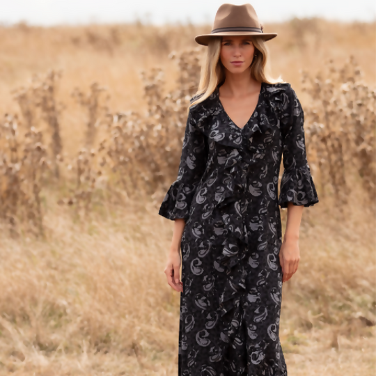 Felicity Midi Dress in Storm Swirl