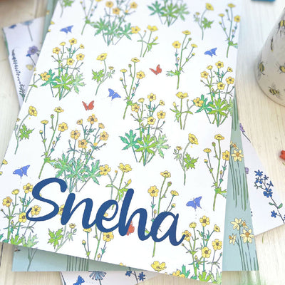 Personalised Journal Drawing Books - Floral Designs