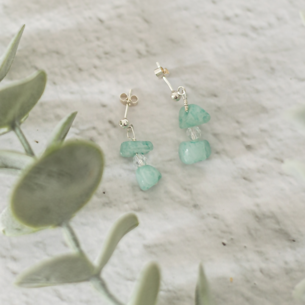 Amazonite Sterling Silver Gemstone Earrings