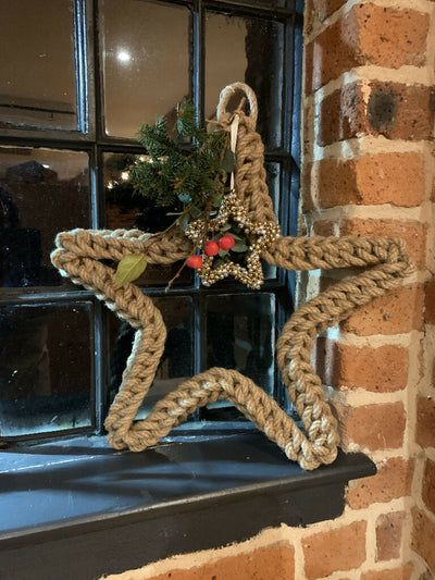 35cm Jute Christmas Star Wreath