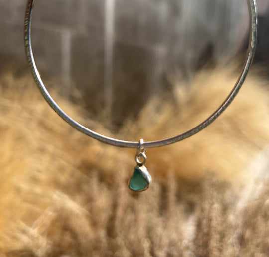 Turquoise Seaglass silver bracelet