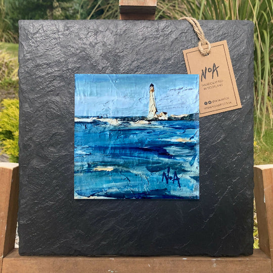 'Scurdie' | Slate Framed Scottish Lighthouse Wall Art
