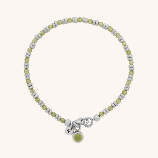 Peridot Linear Birthstone Bracelet - August