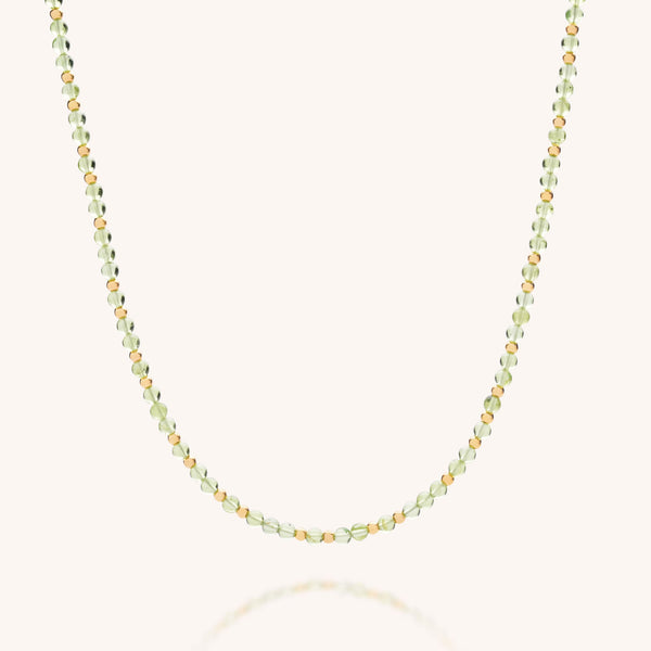 Peridot Jewel Bead Birthstone Necklace - August