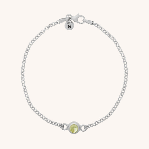 Peridot Birthstone Gem Dot Bracelet - August