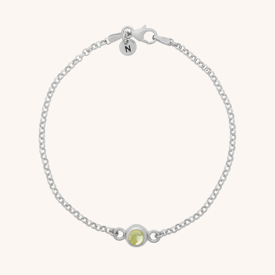 Peridot Birthstone Gem Dot Bracelet - August