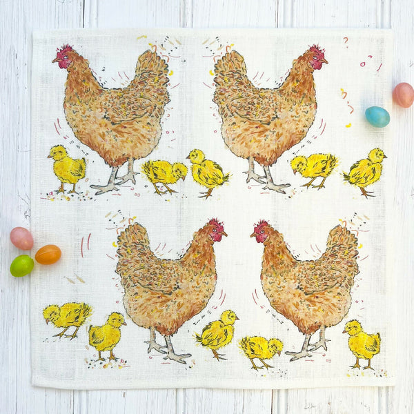 mother hen and chicks napkin11
