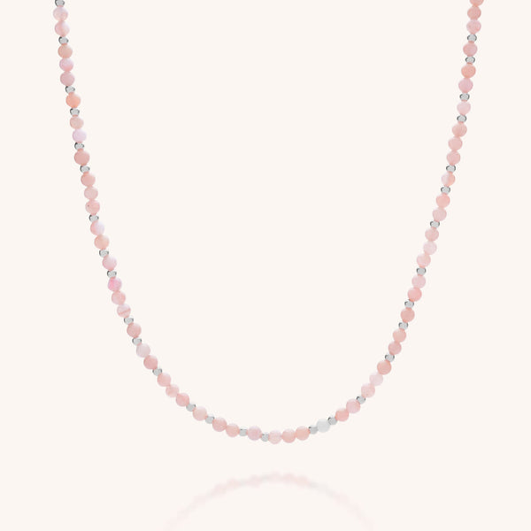 Pink Opal Jewel Bead Birthstone Necklace - October