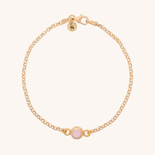 Pink Opal Birthstone Gem Dot Bracelet - October