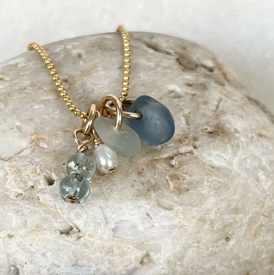 A Gold Filled Coastal Inspired Cluster Charm Necklace